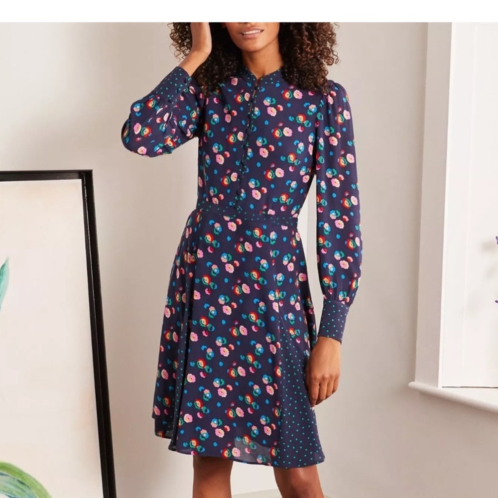 Boden Christina Floral Long Sleeve Dress